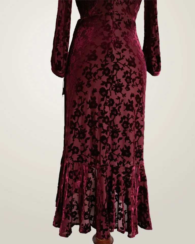 Calvin Klein burgundy velvet wrap dress, photo 4