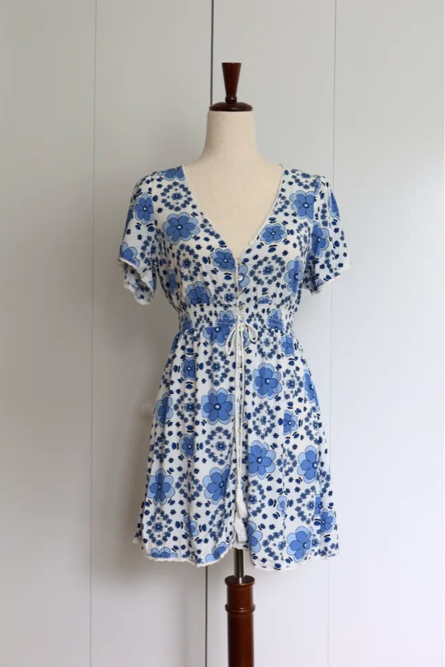 Forever 21 blue floral mini dress, photo 2