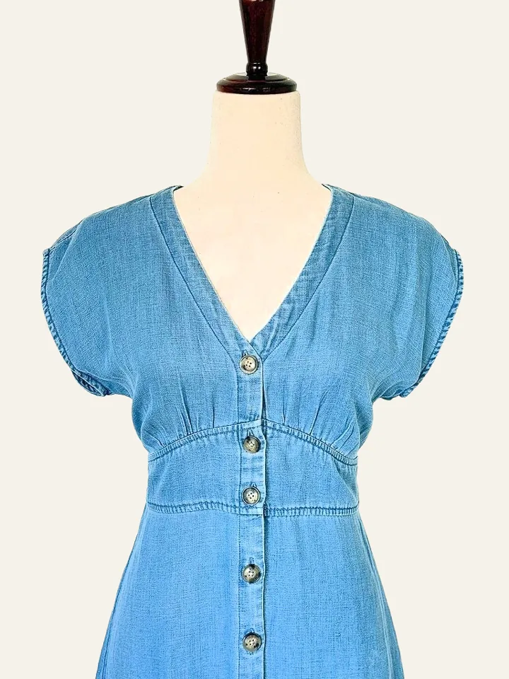 LOFT chambray button-front dress, photo 4