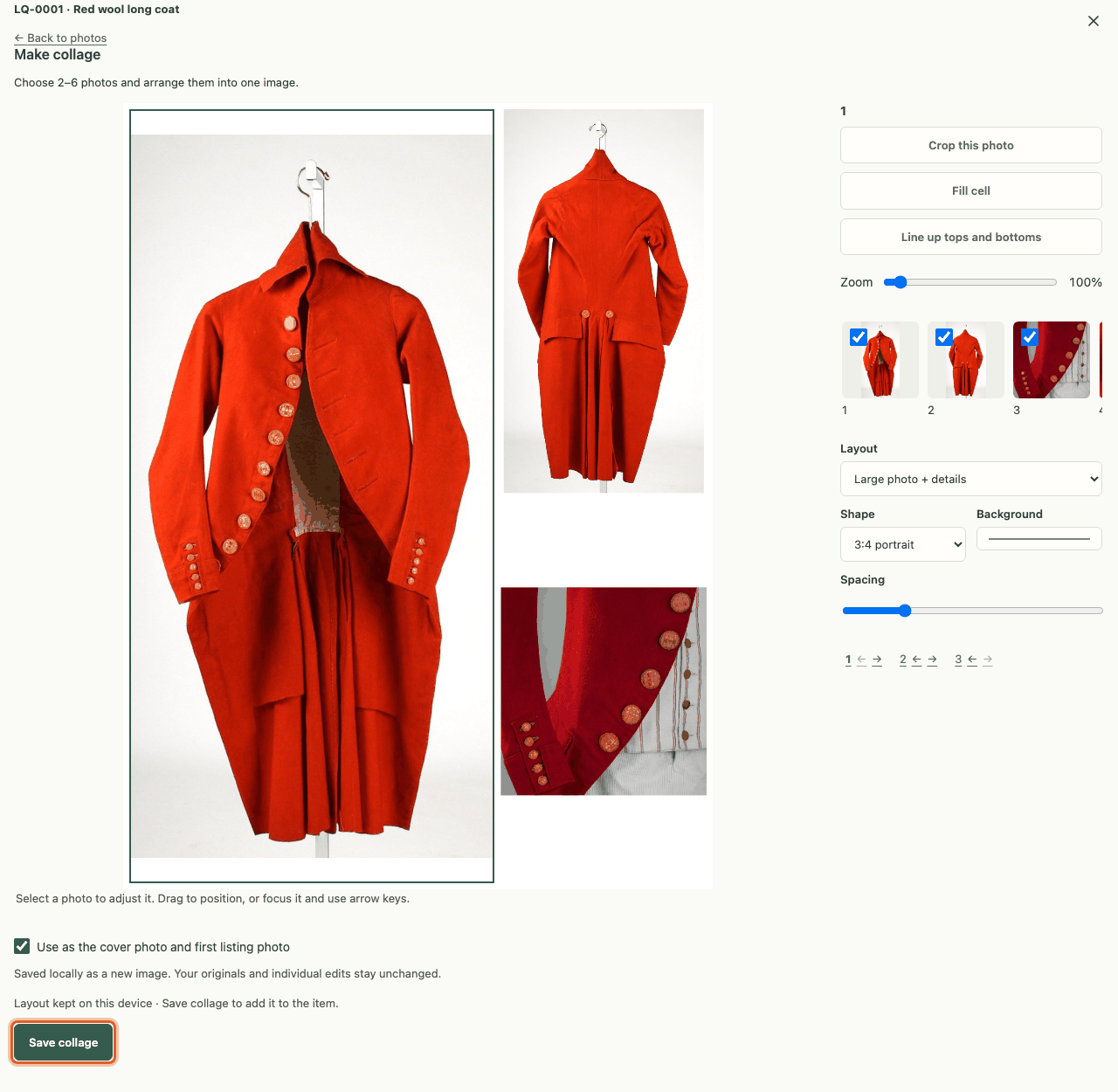 The collage editor